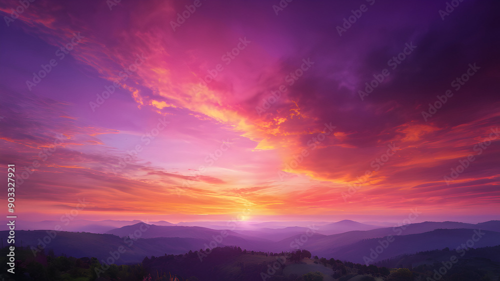 Orange, pink, purple and yellow fiery sunset. Fantasy vibrant panoramic sunset sky. Ethereal dreamy summer sunset or sunrise sky. Uplifting and peaceful sky Orange, pink, purple and yellow fiery sunset. Fantasy vibrant panoramic sunset sky. Ethereal dreamy summer sunset or sunrise sky. Uplifting and peaceful sky