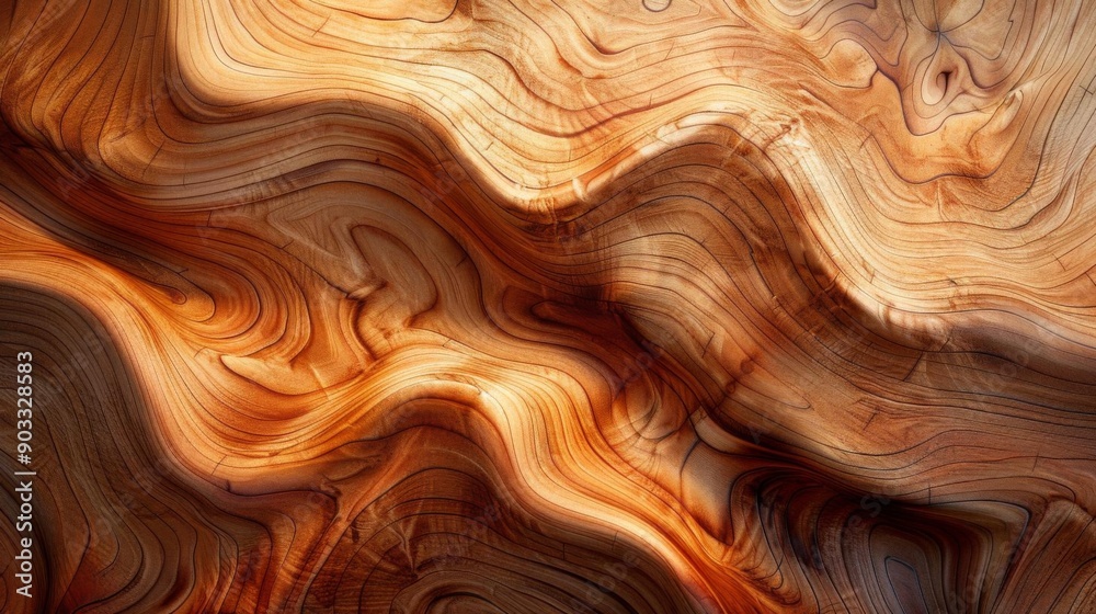 Abstract wood grain background with swirling patterns in brown and beige tones. Abstract wood grain background with swirling patterns in brown and beige tones.
