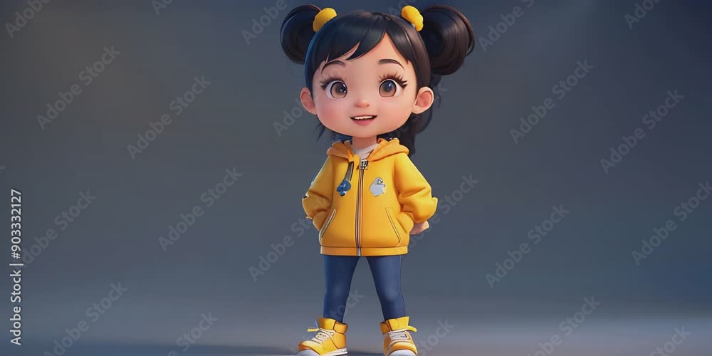 Cartoon character wallpaper for kids cute cartoon character background girl Illustrations seamless loop animation