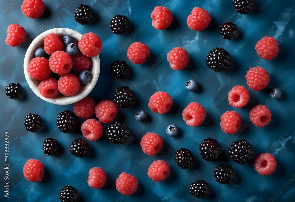 Concept photo of top view of berries, red forest fruits, berries background Concept photo of top view of berries, red forest fruits, berries background