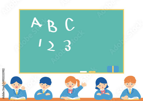 勉強する子供達