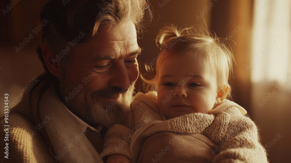 Grandfather Holding his Granddaughter Grandfather Holding his Granddaughter