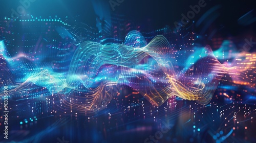 Abstract design with sound waves and audioinspired visuals