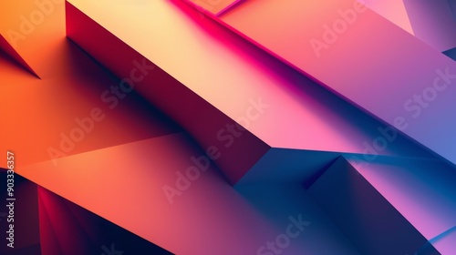 Contemporary abstract background with 3D geometric forms and shadows