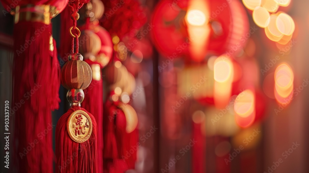 Red Lanterns and Tassels Decor Red Lanterns and Tassels Decor