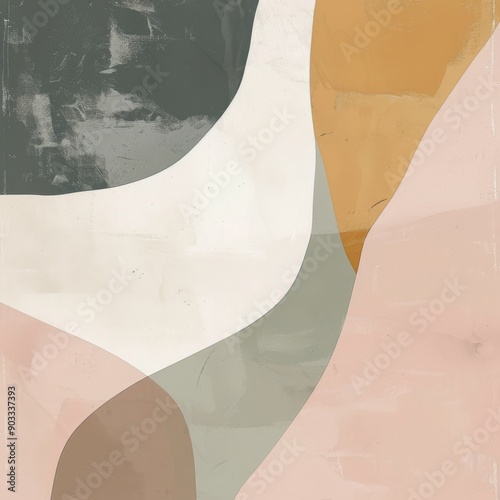 Minimalist abstract design with soft pastel tones and simple lines