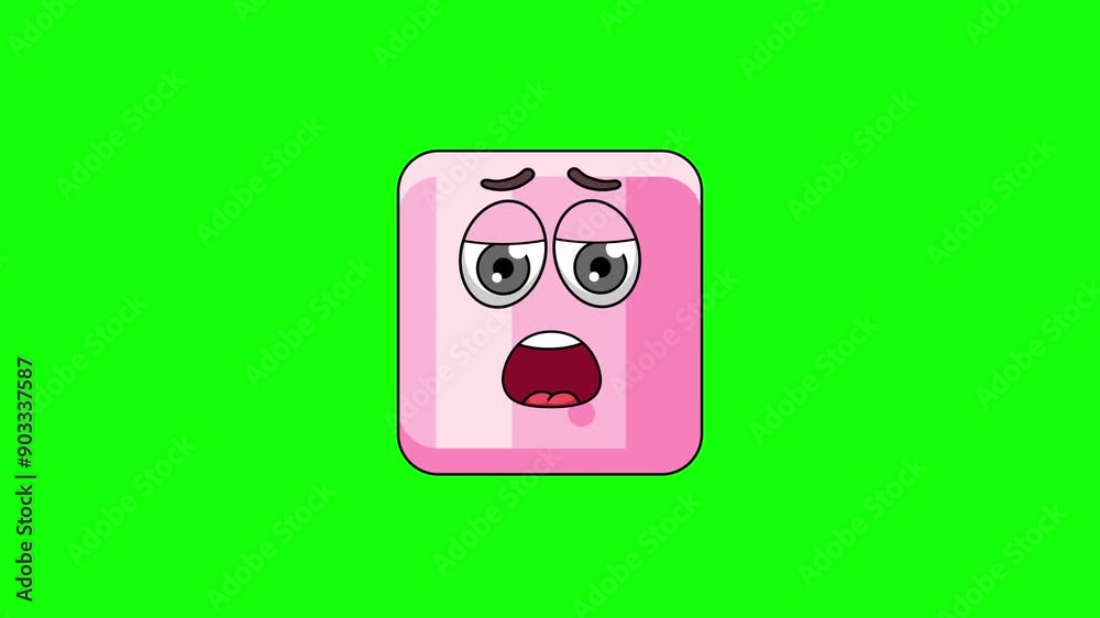 marshmallow pink cartoon with relief, exhaustion, or a sigh of disappointment face marshmallow pink cartoon with relief, exhaustion, or a sigh of disappointment face