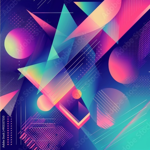 Modern abstract background with geometric shapes and vibrant gradients