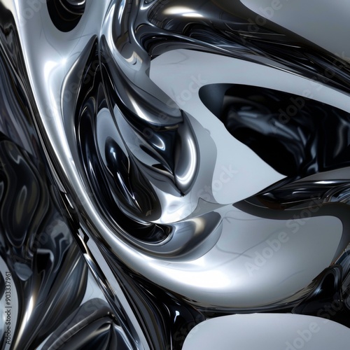 Sleek abstract design with polished surfaces and minimalist aesthetics
