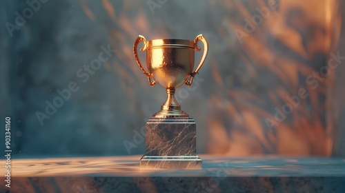 Gold Modern Trophy in High Definition Professional Photography photo