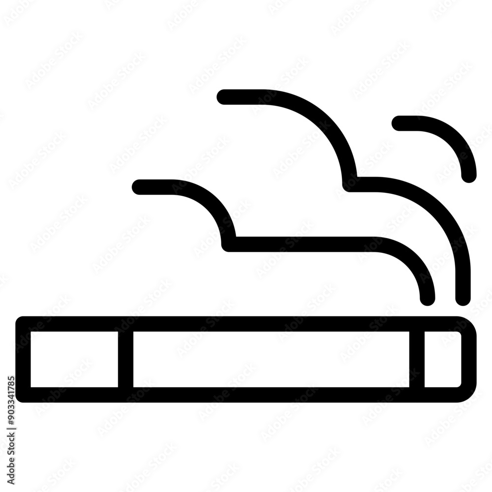 Cigarette icon. Tabbacco smoke icon Cigarette icon. Tabbacco smoke icon