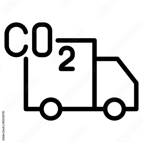 Truck Exhaust CO2  vector concept icon
