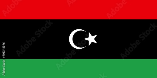 Canvas-taulu Libyan flag, country flag, flag of libyan, flag, Libyan, Libyan country, country