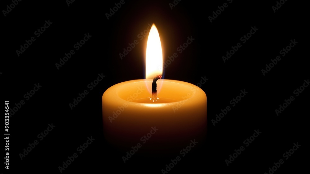 Single lit candle in the dark, creating a warm and serene ambiance. Ideal for themes of tranquility, meditation, or remembrance. Single lit candle in the dark, creating a warm and serene ambiance. Ideal for themes of tranquility, meditation, or remembrance.