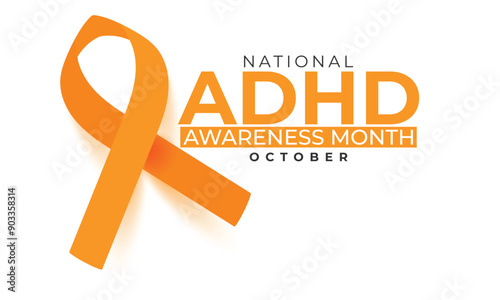 ADHD awareness month. background, banner, card, poster, template. Vector illustration.