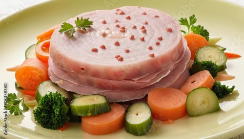  Deliciously fresh vegetable platter with a twist of ham