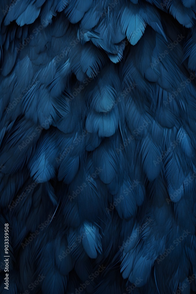 Obraz premium Shades of blue feathers background, texture, wallpaper 