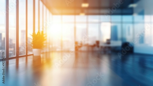 blurred background of modern office