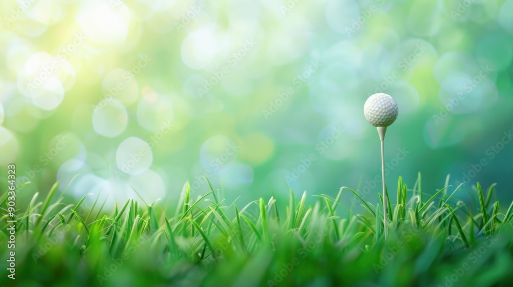 Obraz premium Golf Ball in Green Grass