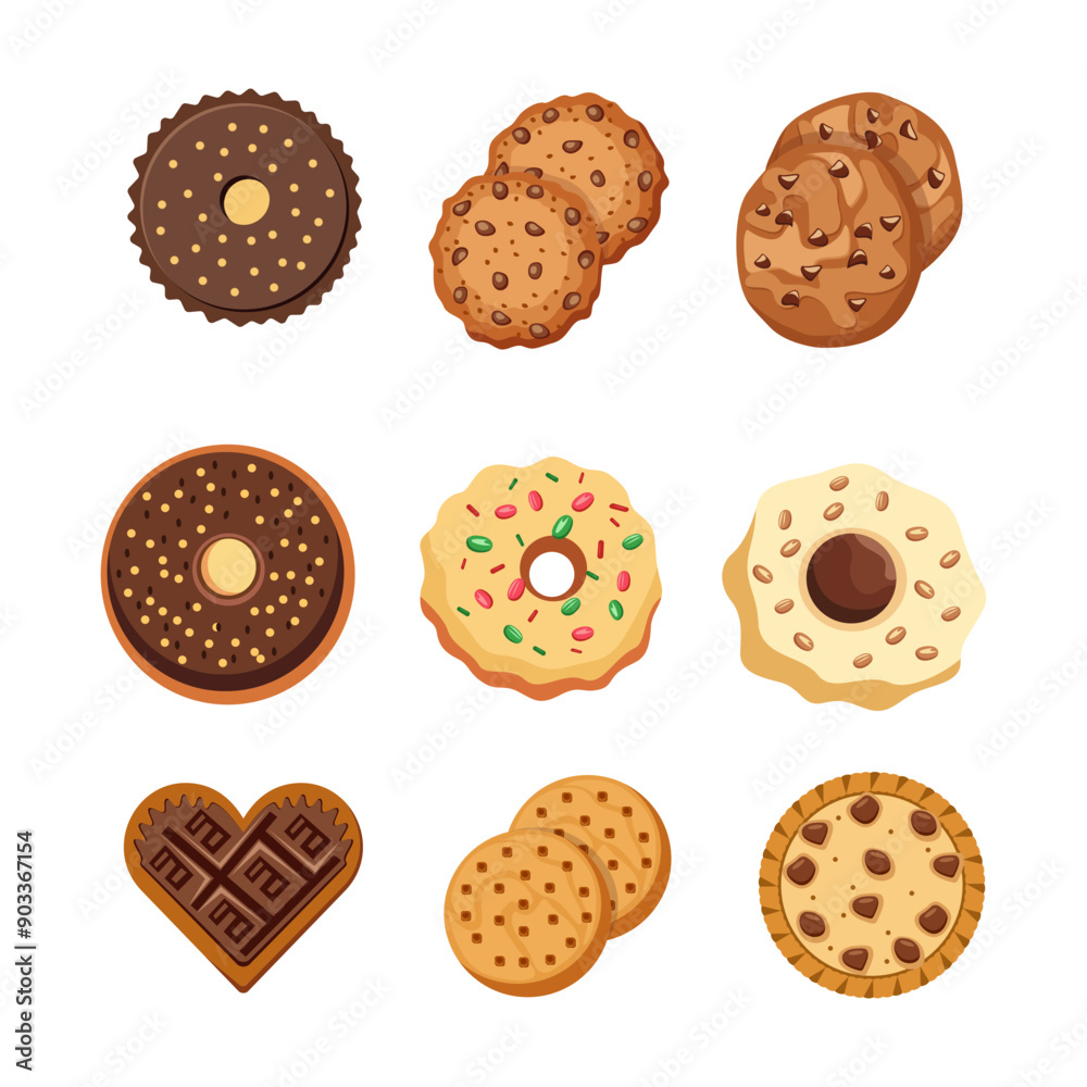 Vector Illustration of Home Made Cookies Collection