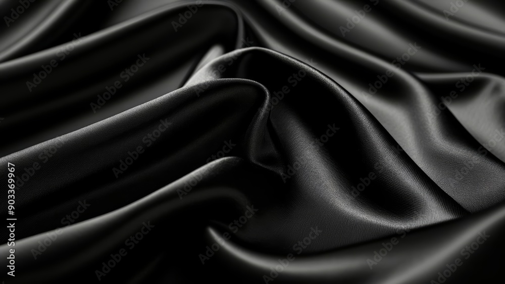 Fototapeta premium Elegant black fabric perfect for luxury and style