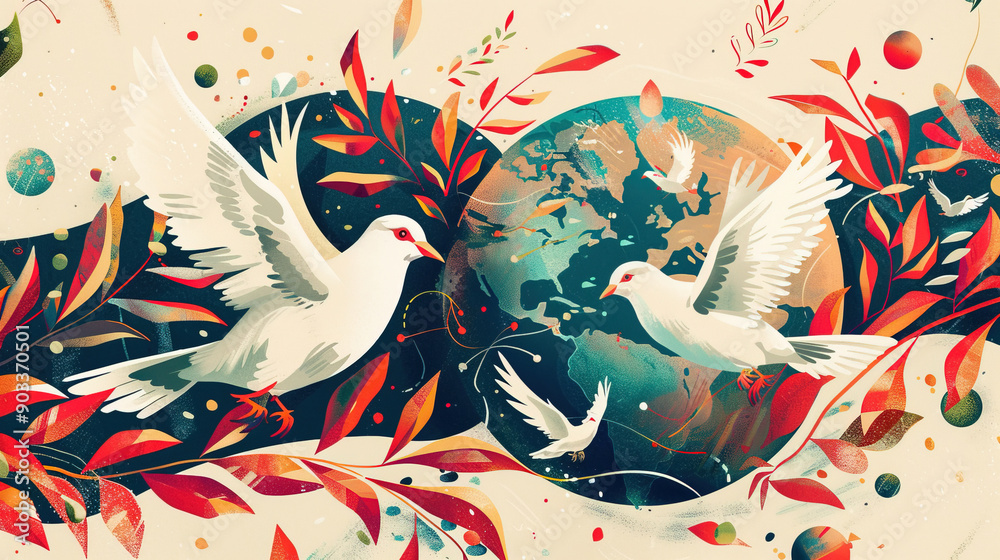 Design a meaningful symbol for Peace Day, capturing the essence of ...