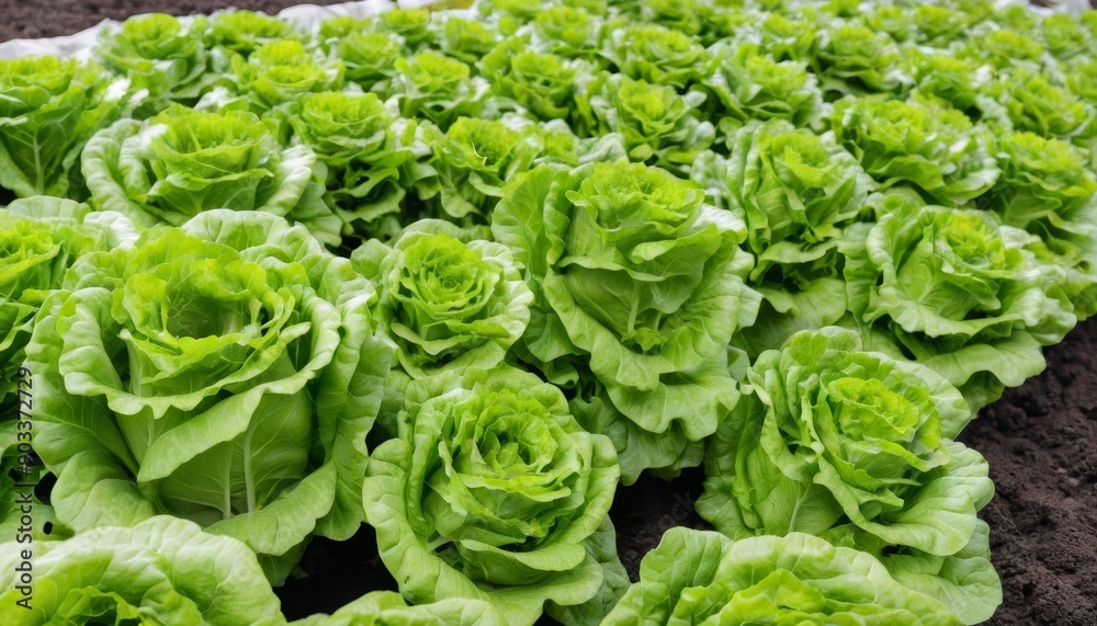 Bright and fresh leafy greens in a field Bright and fresh leafy greens in a field