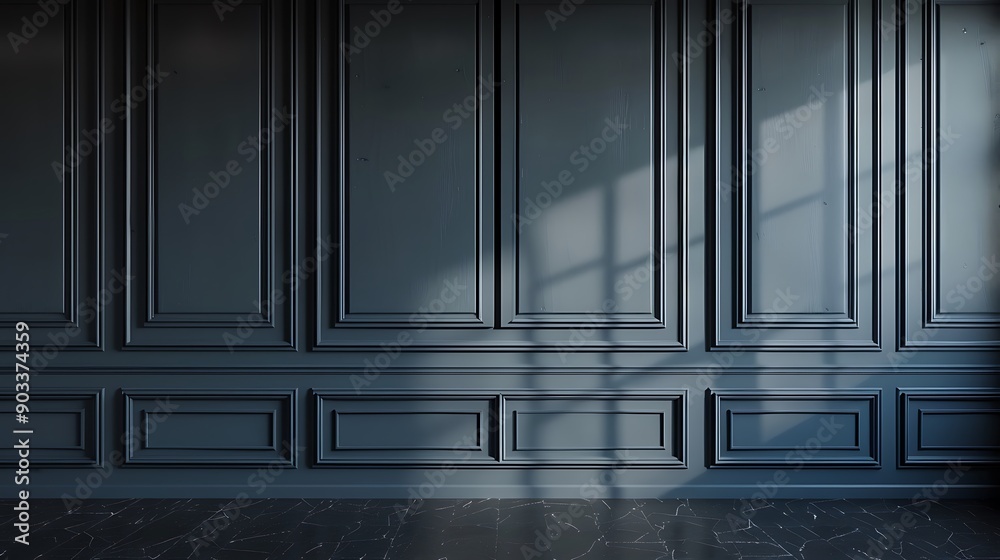 Elegant Dark Panelled Room With Marble Floor Elegant Dark Panelled Room With Marble Floor