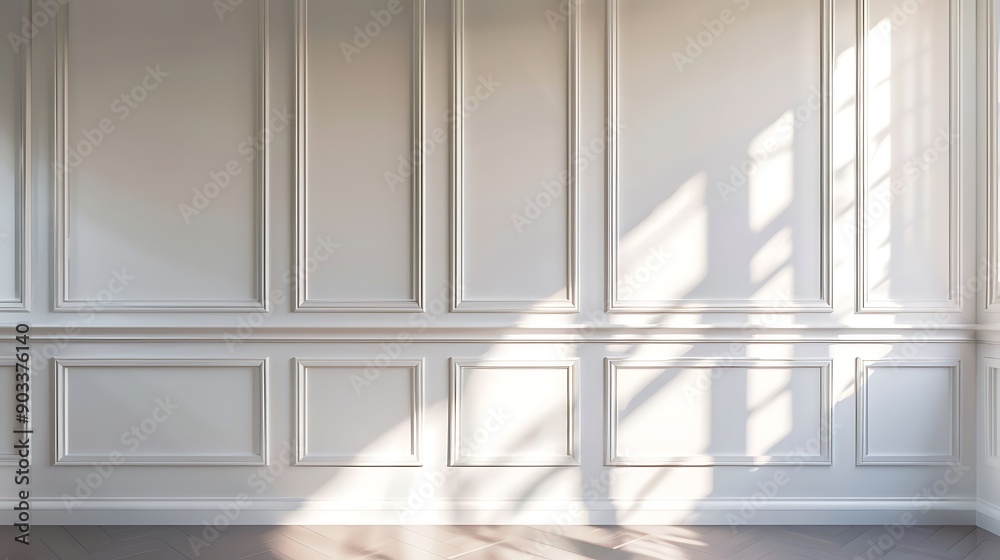Fototapeta premium White Wall Panels with Sunlight