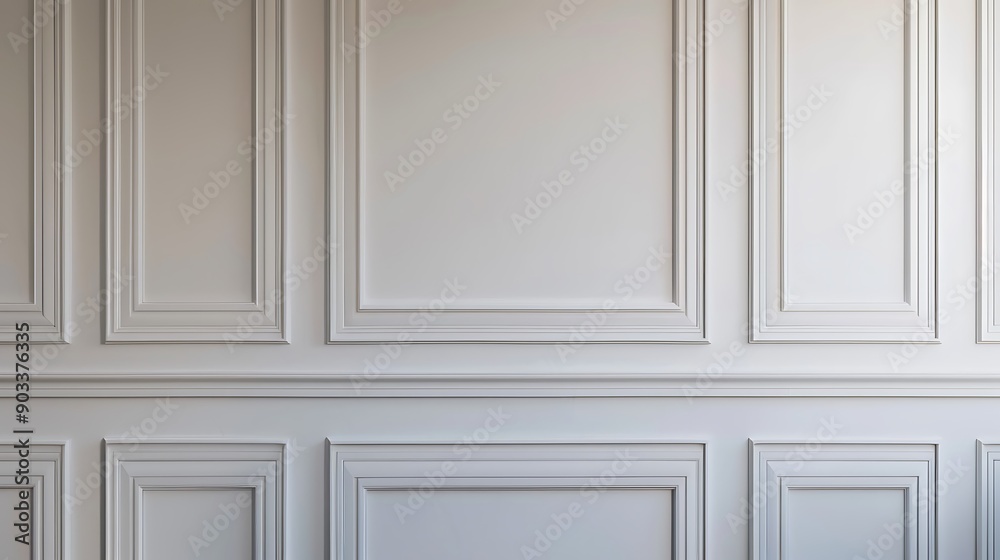 White Paneled Wall with Intricate Molding White Paneled Wall with Intricate Molding