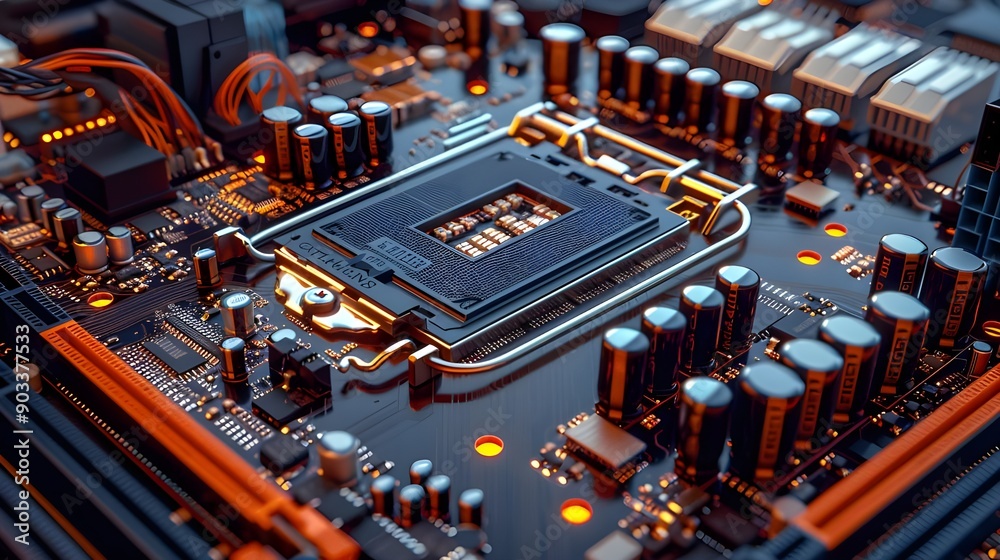 Close-up of a motherboard Close-up of a motherboard