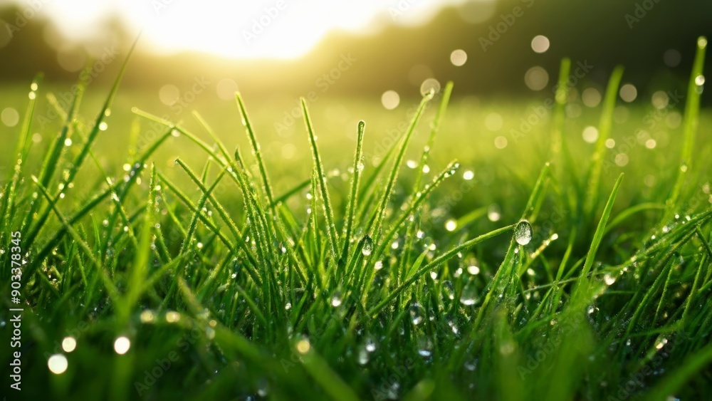 Obraz premium Dewy morning in the meadow