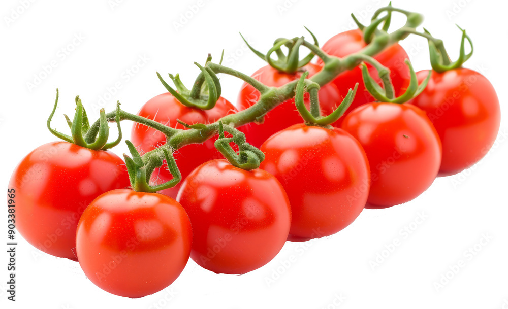 Tomato on branch, isolated on white background Tomato on branch, isolated on white background
