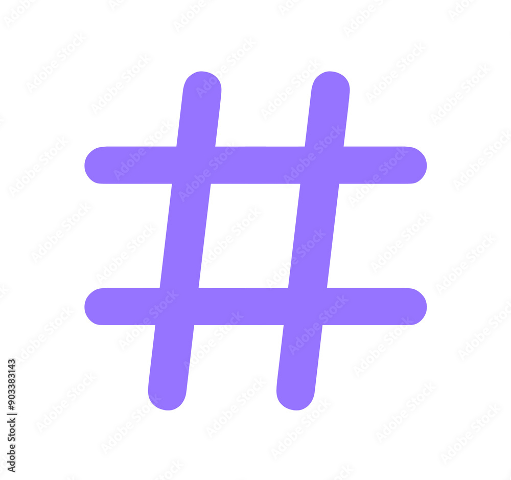 Fototapeta premium シンプルな紫色のハッシュタグ