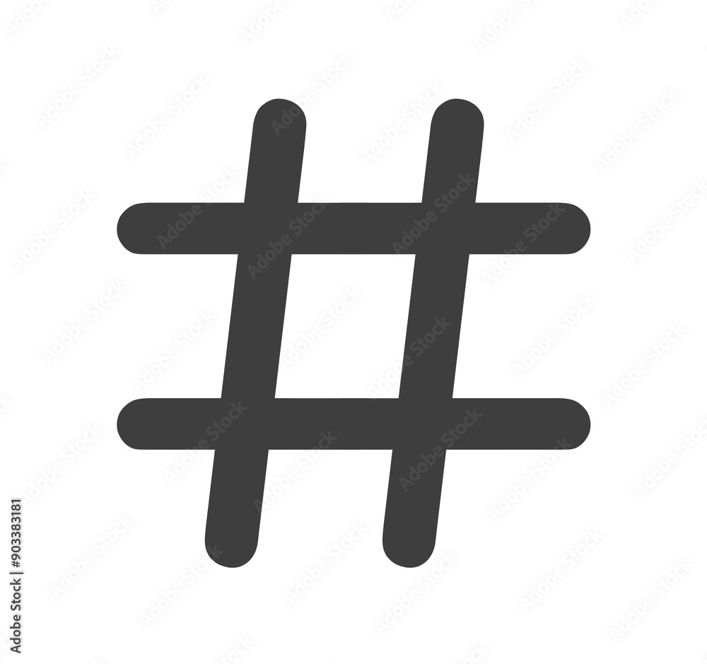 Obraz premium シンプルな黒色のハッシュタグ