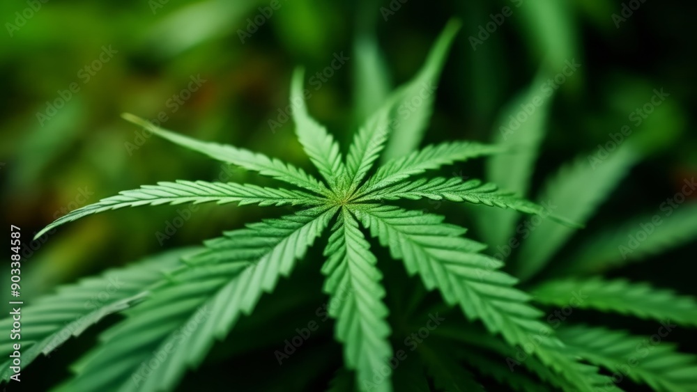 Vibrant Cannabis Leaf in Focus Vibrant Cannabis Leaf in Focus