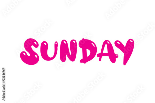 happy Sunday letter calligraphy banner