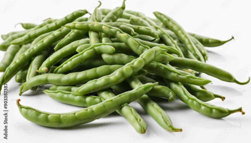 Fresh green beans ready to be savored Fresh green beans ready to be savored