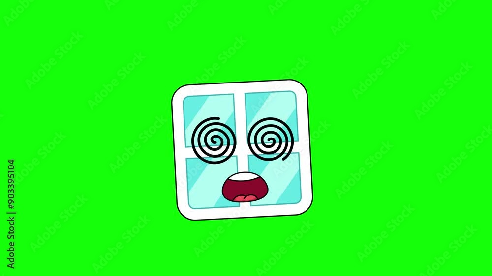 window Face with spiral eyes, hypnotized expression window Face with spiral eyes, hypnotized expression