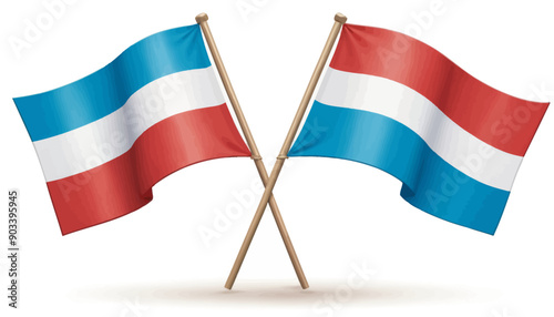 Two Flags Flying Side by Side