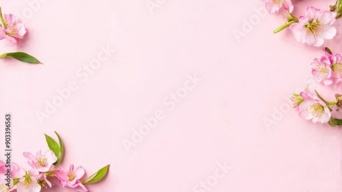 Elegant Pink Floral Border With Cherry Blossoms â€“ Perfect for Invitations, Backgrounds, and Spring Themes