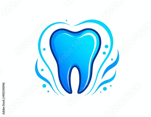 Stylized Teeth Icon with Waterfall Effect