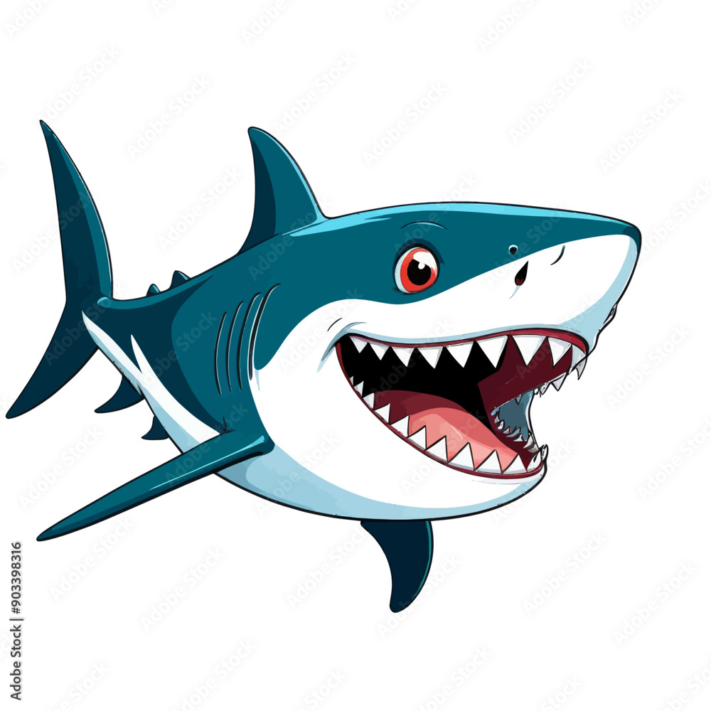 Shark with Open Mouth and Red Eyes Shark with Open Mouth and Red Eyes