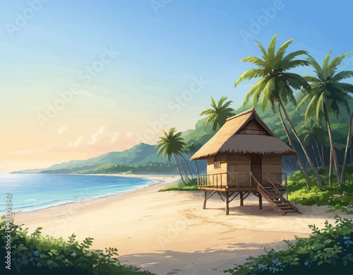 Serene Tropical Beach Hut