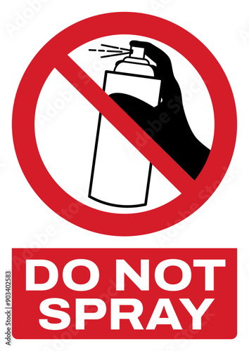 ISO prohibition safety signs text variation_do not spray size a4/a3/a2/a1