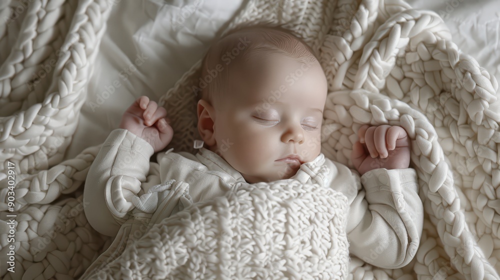 A sleeping baby. A newborn baby sleeping peacefully in a cozy crib.