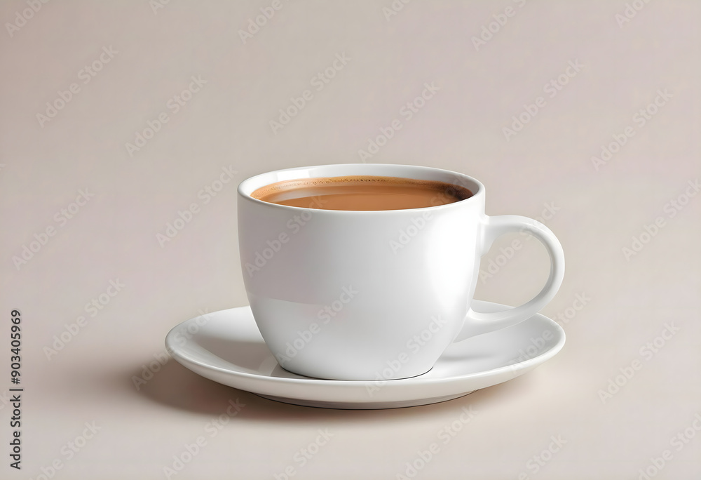 Concept photo of a white mug, mug mockup, cup of coffee Concept photo of a white mug, mug mockup, cup of coffee