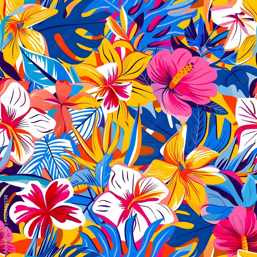 Fototapeta premium seamless pattern with flowers