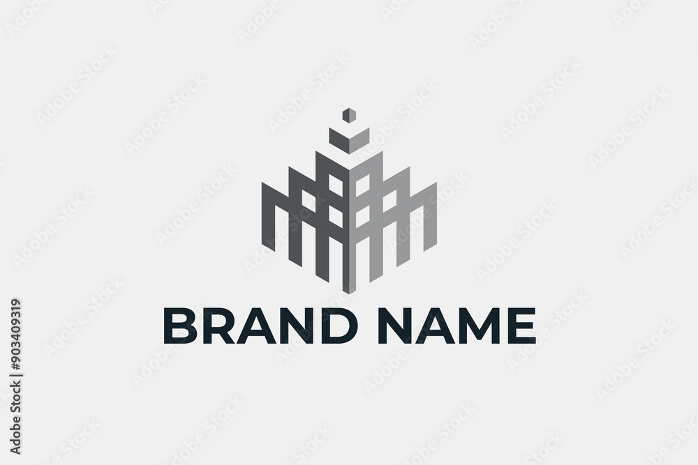 Fototapeta premium 3D Building Logo Design