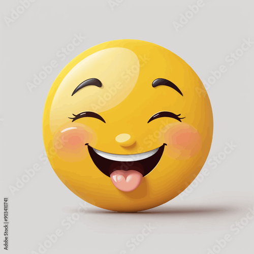 Cheerful Emoji Smiling with Tongue Out